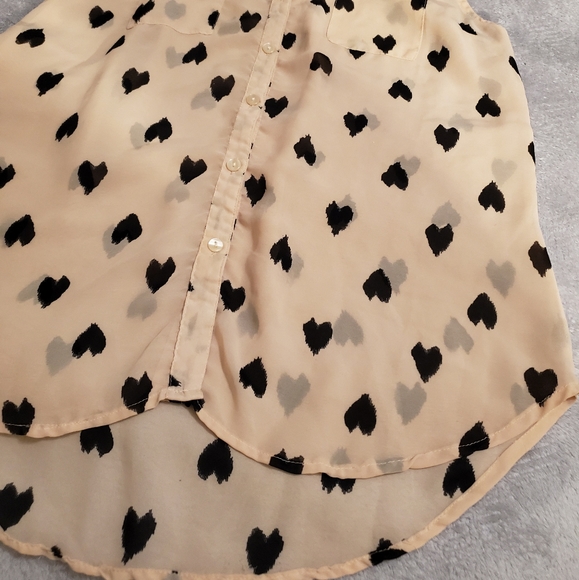 Fun & Flirt High-Low Sheer Peach Blouse - Picture 3 of 12